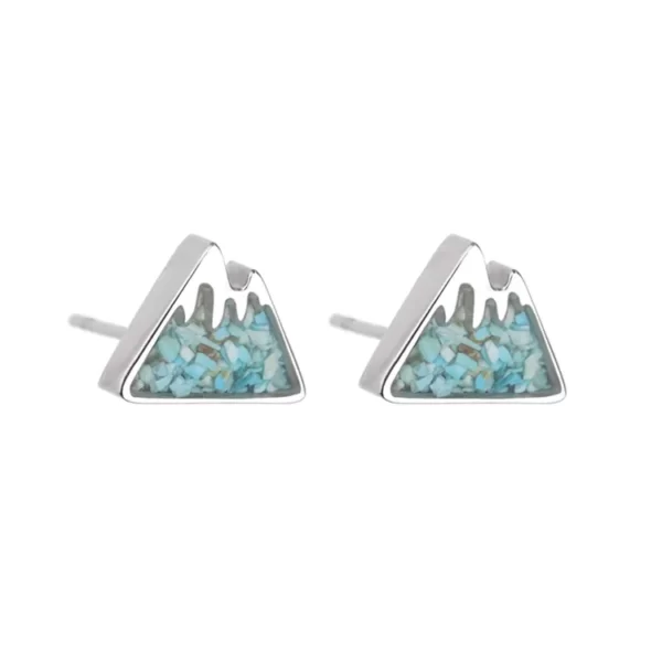 Turquoise Howlite Mountain Stud Earrings