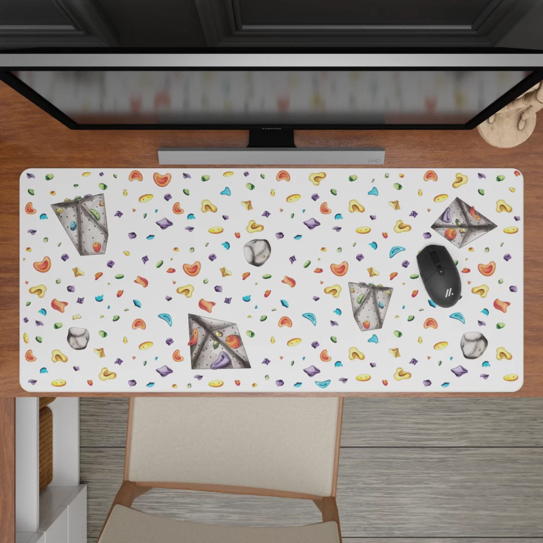 Bouldering Wall Deskmat Mousepad - Watercolour Style - Image 2